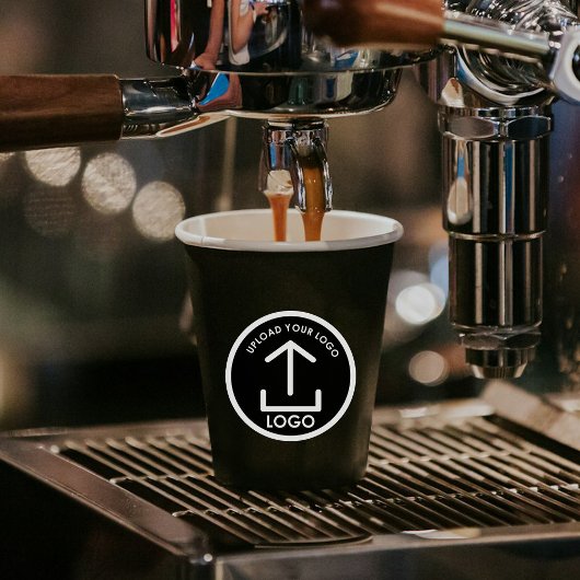 Schwarzes, einfaches, modernes Berufliches Firmenl Pappbecher