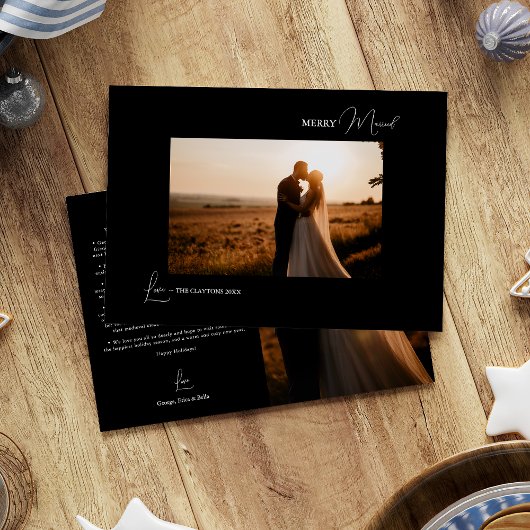 Schwarzes Einfaches Modernes Weihnachten Frohe Ver