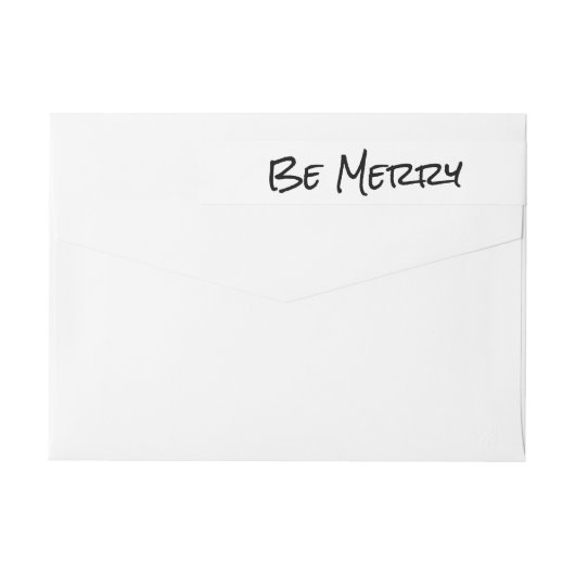 Schwarzes einfaches Skript sei Merry Holiday Label (Rückseite)