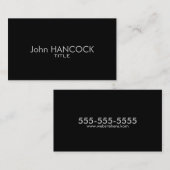 Schwarzes einfaches visitenkarte (Vorne/Hinten)