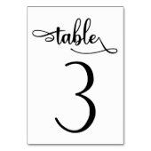 Schwarzes einfaches Zeichen | 3,5 x 5 Tischnummer  (Rückseite)