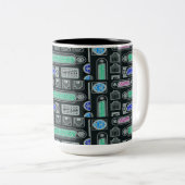 Schwarzes Eingabemodell für Computergrippe Zweifarbige Tasse (VorderseiteRechts)