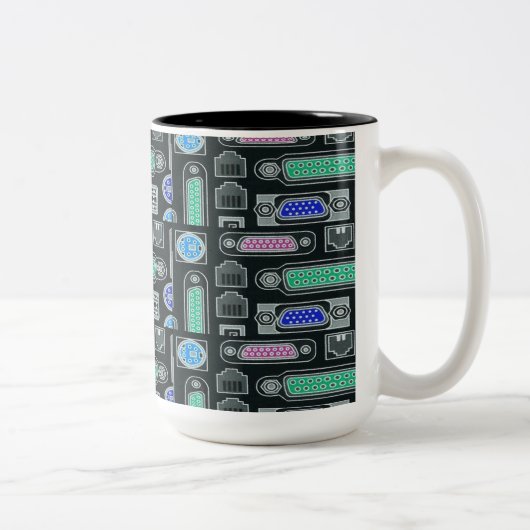 Schwarzes Eingabemodell für Computergrippe Zweifarbige Tasse (Rechts)