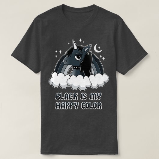 Schwarzes Einhorn 1 T-Shirt (Design vorne)
