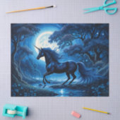 Schwarzes Einhorn im Blauen Mond Seidenpapier (Basteln)
