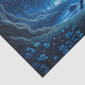 Schwarzes Einhorn im Blauen Mond Seidenpapier (Detail)