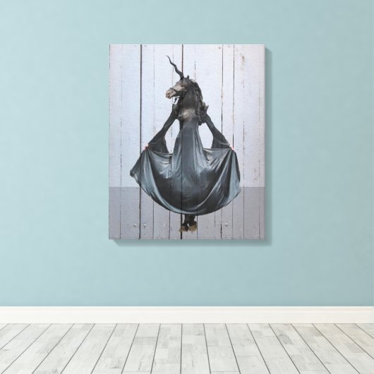Schwarzes Einhorn Leinwanddruck (Insitu (Holzboden))