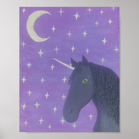 Schwarzes Einhorn Poster (Vorne)