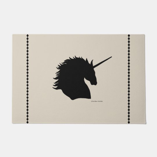 Schwarzes Einhorn Sigil Sand Tur Matte Turmatte Zazzle De