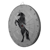 Schwarzes Einhorn Silhouette Dart Board Dartscheibe (Vorderseite rechts)