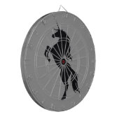 Schwarzes Einhorn Silhouette Dart Board Dartscheibe (Vorderseite Links)