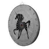Schwarzes Einhorn Silhouette Dart Board Dartscheibe (Vorderseite rechts)