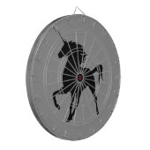 Schwarzes Einhorn Silhouette Dart Board Dartscheibe (Vorderseite Links)