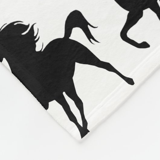 Schwarzes Einhorn Silhouette Fleece Blanket (Ecke)