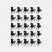Schwarzes Einhorn Silhouette Fleece Blanket (Vorderseite)