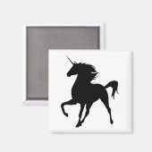 Schwarzes Einhorn-Silhouette-Magnet Magnet (Vorderseite/Rückseite)