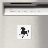 Schwarzes Einhorn-Silhouette-Magnet Magnet (In Situ (Geschirrspüler))
