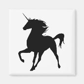 Schwarzes Einhorn-Silhouette-Magnet Magnet (Vorne)
