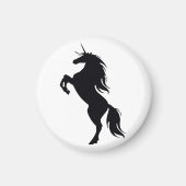 Schwarzes Einhorn-Silhouette-Magnet Magnet (Vorne)