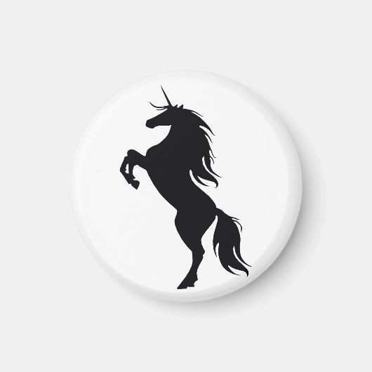 Schwarzes Einhorn-Silhouette-Magnet Magnet (Vorne)