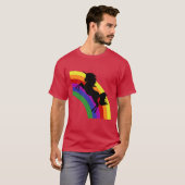 Schwarzes Einhorn Silhouette Regenbogen Männer Dun T-Shirt (Vorne ganz)