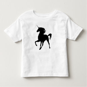 Schwarzes Einhorn-Silhouette-Shirt Kleinkind T-shirt