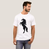 Schwarzes Einhorn-Silhouette-Shirt T-Shirt (Vorne ganz)