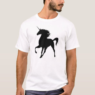 Schwarzes Einhorn-Silhouette-Shirt T-Shirt