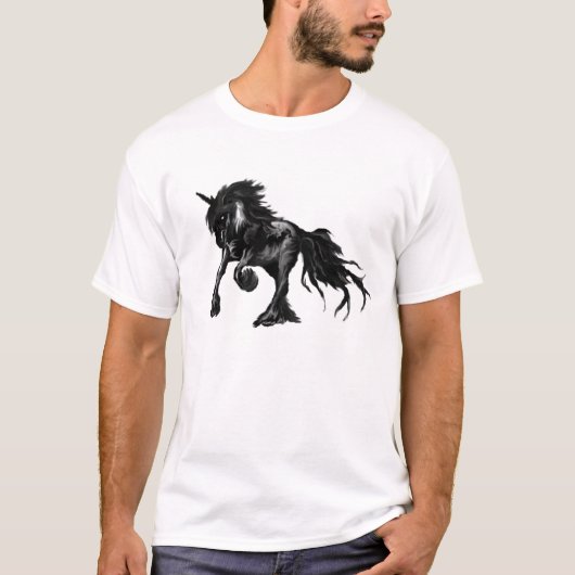 Schwarzes Einhorn T-Shirt (Vorderseite)