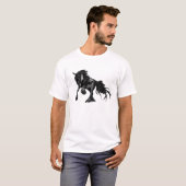 Schwarzes Einhorn T-Shirt (Vorne ganz)