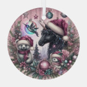 Schwarzes Einhorn Weihnachtsschmuck Eine Art (Rückseite)