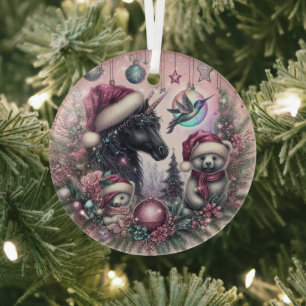 Schwarzes Einhorn Weihnachtsschmuck Eine Art