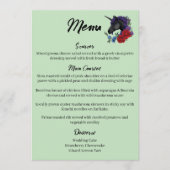 Schwarzes EinhornLila Rote Blume Menükarte (Vorderseite)