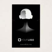 Schwarzes einzigartiges Portrait mit eigenem Logo (Vorderseite)