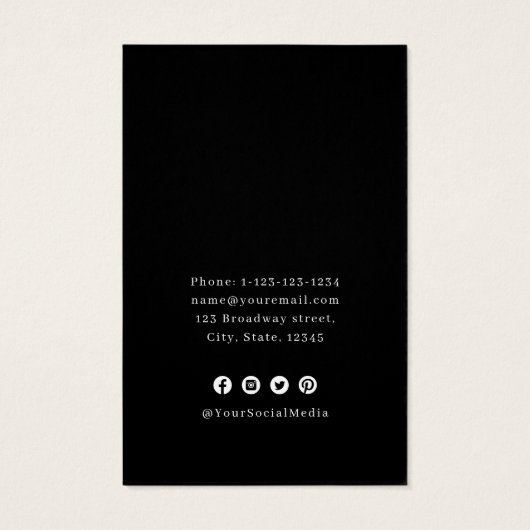 Schwarzes einzigartiges Portrait mit eigenem Logo (Rückseite)