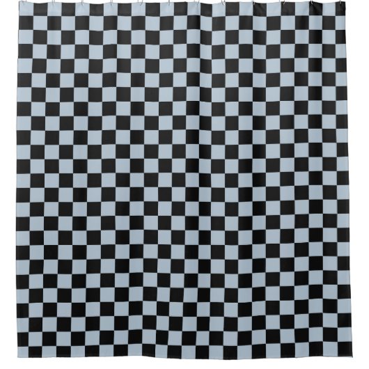 Schwarzes Eis kariert Duschvorhang (Vorderseite)