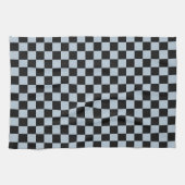 Schwarzes Eis kariertes Muster Geschirrtuch (Horizontal)