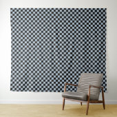Schwarzes Eis kariertes Muster Wandteppich (Beispiel (Horizontal))