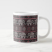Schwarzes Elefantenmuster Jumbo-Tasse (Rechts)