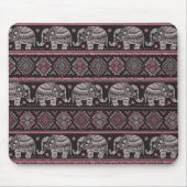 Schwarzes Elefantenmuster Mousepad (Vorne)