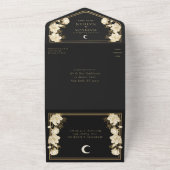 Schwarzes Elegantes Arch All In One Einladung (Außenbereich)