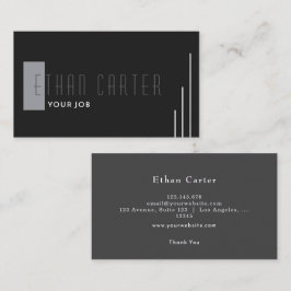 Schwarzes elegantes Berufliches Monogramm Visitenkarte
