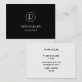 Schwarzes elegantes berufliches schlichtes und visitenkarte (Vorne/Hinten)