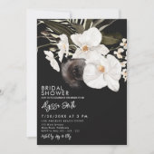 Schwarzes Elegantes Brautparty Einladung (Vorderseite)