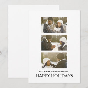 Schwarzes elegantes Frohe Weihnachten Grußfoto  Einladung