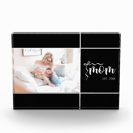 Schwarzes elegantes Geschenk für Mütter mit Foto (Vorderseite)
