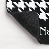 Schwarzes elegantes Hahnentrittmuster mit individu Mousepad (Ecke)