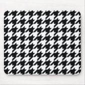 Schwarzes elegantes Hahnentrittmuster Mousepad (Vorne)