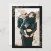 Schwarzes, elegantes, handgezeichnetes botanisches save the date (Rückseite)