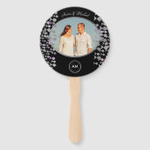 Schwarzes elegantes Hochzeitsprogramm mit Foto Fächer (Vorderseite)